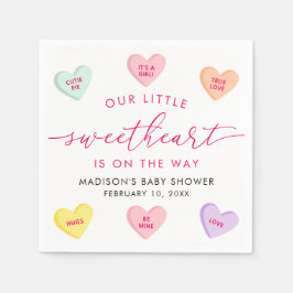 Servilleta De Papel Our Little Sweetheart Candy Hearts Baby Shower