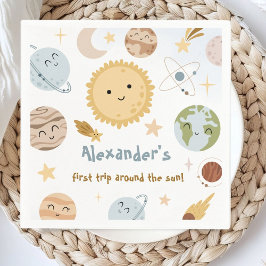 Servilleta De Papel Outer Space Birthday First Trip Birthday Paper