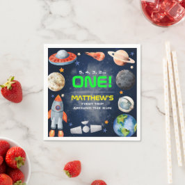 Servilleta De Papel Outer Space First Birthday