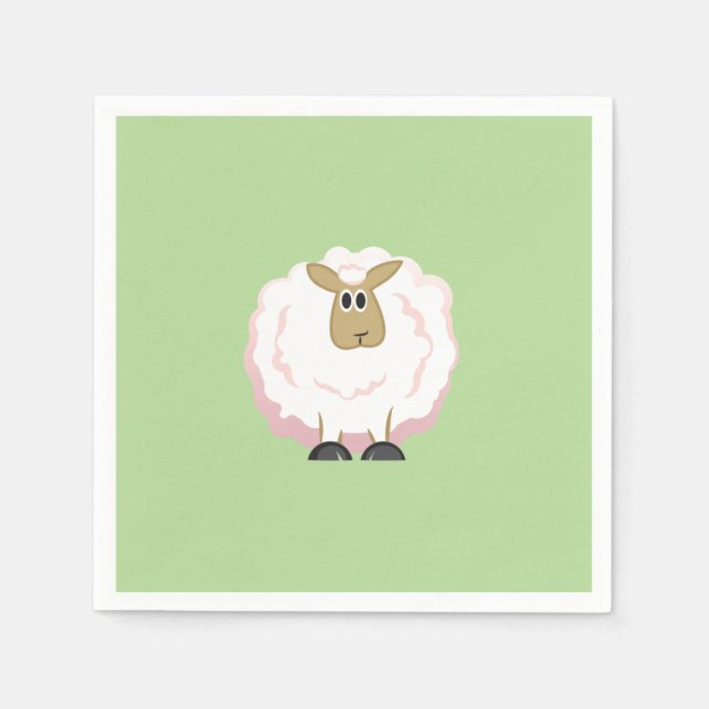 Servilleta De Papel Oveja blanca Fluffy (Anverso)