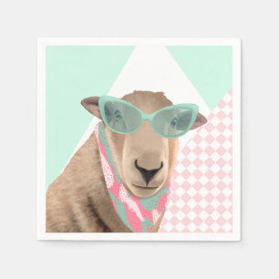 Servilleta De Papel Oveja Cubierta Con Gafas