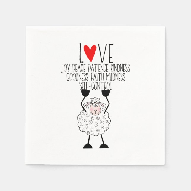 Servilleta De Papel "Oveja de Jehová - Frutos del Espíritu" Napkin (Anverso)