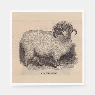 Servilleta De Papel Ovejas de la región montañosa del siglo XIX