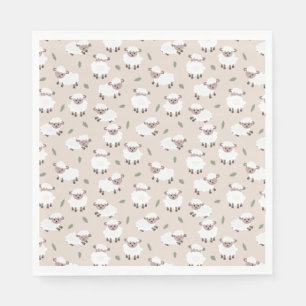 Servilleta De Papel Ovejas y corderos Animales de granja lindos dibuja