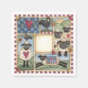 Servilleta De Papel Ovejas y cuervos de Folkart