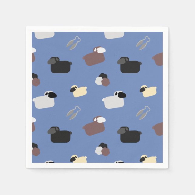 Servilleta De Papel Ovejas y jaulas (Anverso)