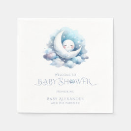 Servilleta De Papel Over The Moon Baby Shower