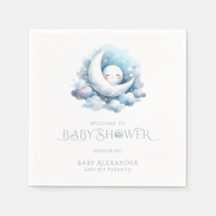 Servilleta De Papel Over The Moon Baby Shower