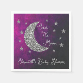 Servilleta De Papel Over The Moon Baby Shower