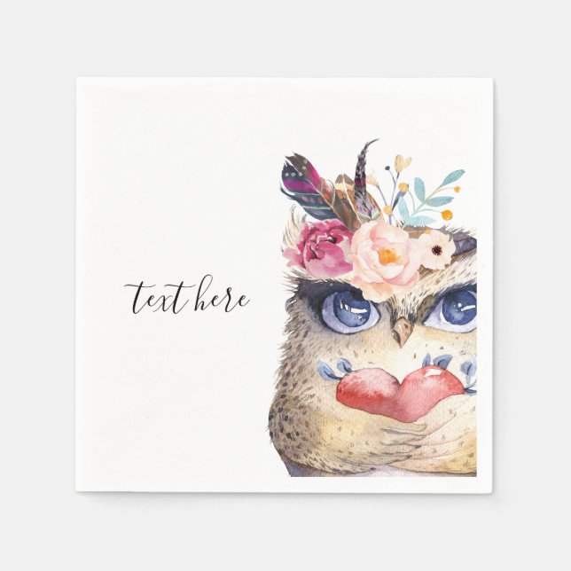 Servilleta De Papel OWL, bohemias, boho floral (Anverso)