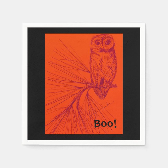 Servilleta De Papel Owl Boo Napkin (Anverso)
