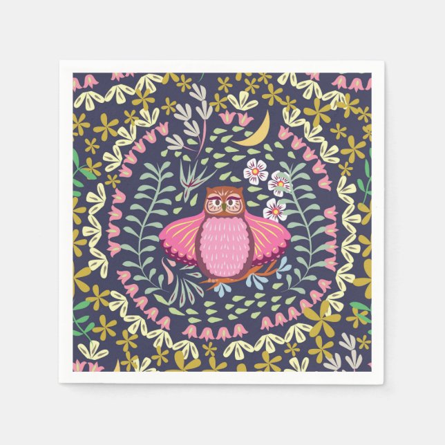 Servilleta De Papel Owl Folk (Anverso)
