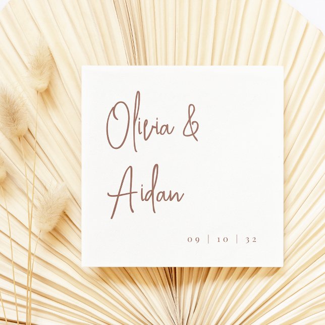 Servilleta De Papel Oxido | Boda de escritura manuscrita moderna (Subido por el creador)