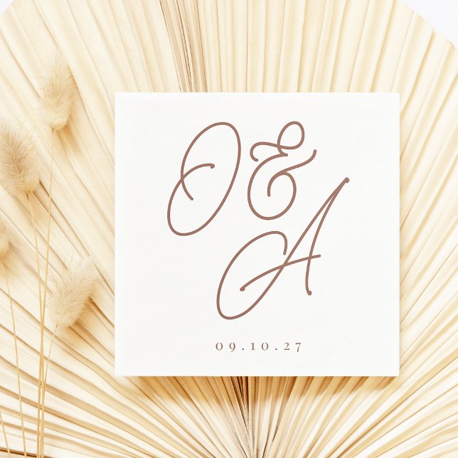 Servilleta De Papel Oxido | Script Watermark Monogram Boda (Subido por el creador)