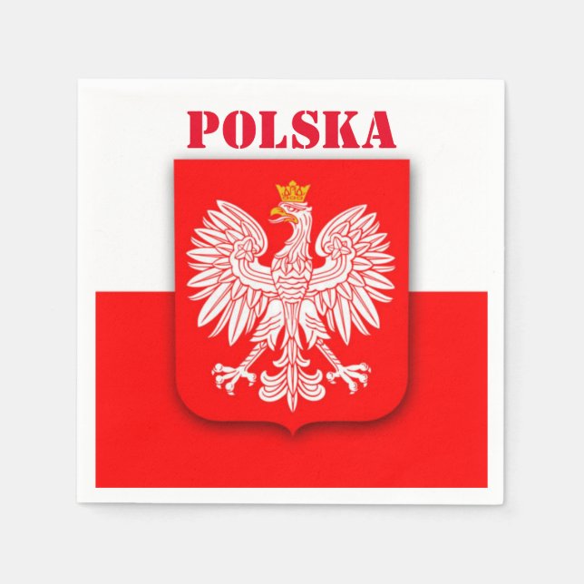 Servilleta De Papel Pabellón de Polonia: Fútbol Patriótico Polska (Anverso)