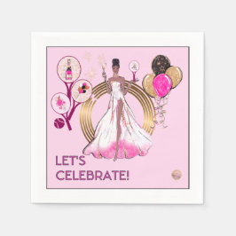 SERVILLETA DE PAPEL PADEL NAPKIN: CELEBRATION PADEL DIVA - BRIGHT PINK