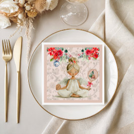 Servilleta De Papel Padel Themed Napkins– Christmas Angel Motif