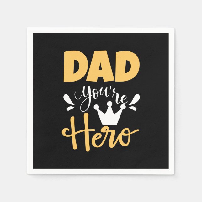 Servilleta De Papel Padre Regalo Papá Eres Héroe (Anverso)