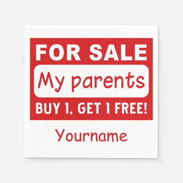 Servilleta De Papel PADRES PARA VENTA servilletas de papel personaliza (Anverso)