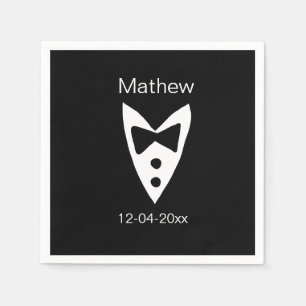 Servilleta De Papel padrino de boda añadir nombre año camisa corbata d