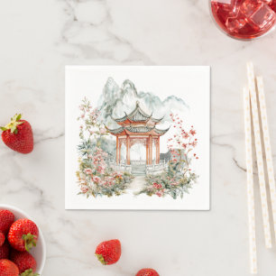 Servilleta De Papel Pagoda Chinoiserie Toile De Jouy