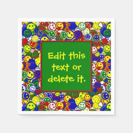 Servilleta De Papel Págulos primarios Happy Face 3-GREEN-PAPKINS