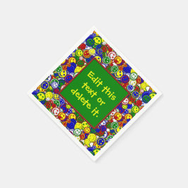 Servilleta De Papel Págulos primarios Happy Face 3-GREEN-PAPKINS