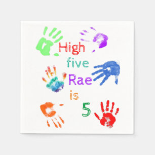 Servilleta De Papel Paint Handprints Cumpleaños con un Nombre Personal