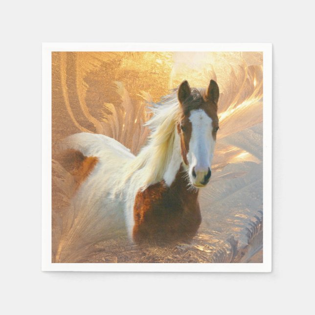 Servilleta De Papel Paint Horse Gold Standard Coctail Napkin (Anverso)