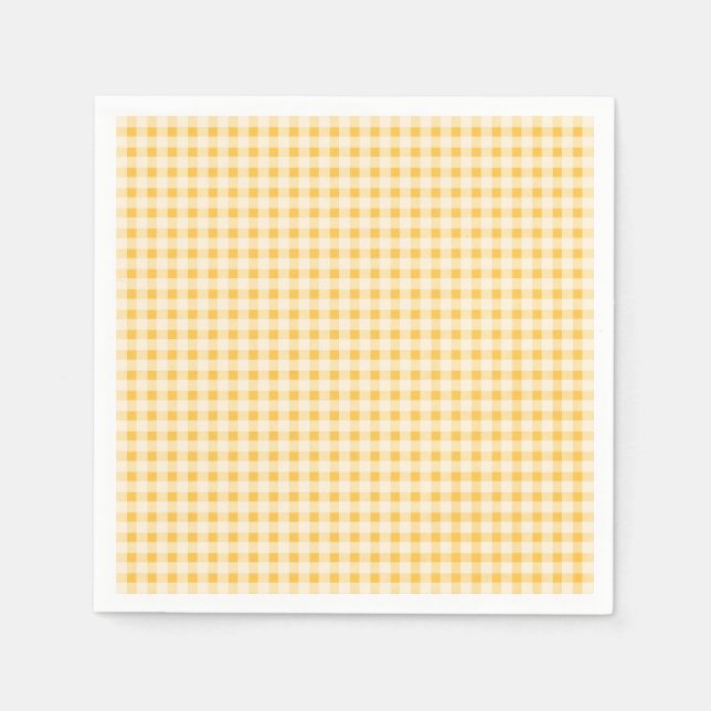 SERVILLETA DE PAPEL PAÍS RÚSTICO AMARILLO GINGHAM NAPKIN (Anverso)