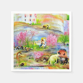 Servilleta De Papel Paisaje acuarela