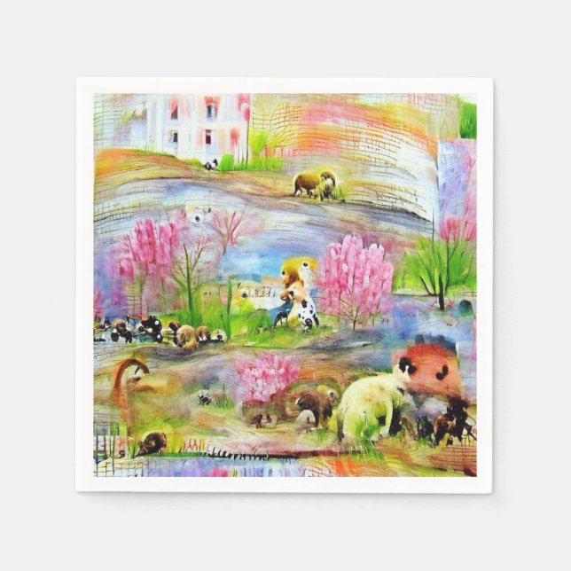 Servilleta De Papel Paisaje acuarela (Anverso)