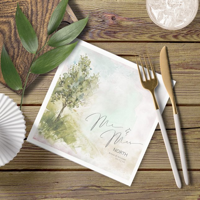 Servilleta De Papel Paisaje acuarela Sr. y Sra. Sage Green ID786 (Subido por el creador)