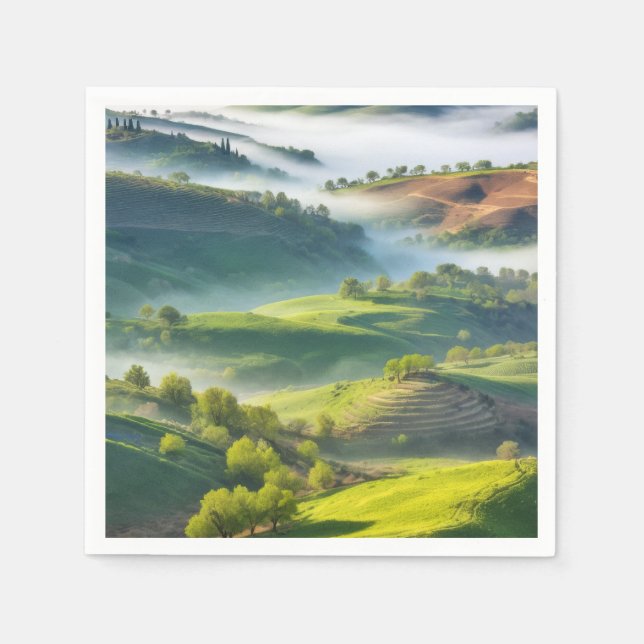 Servilleta De Papel Paisaje al aire libre Valle Tranquilo (Anverso)