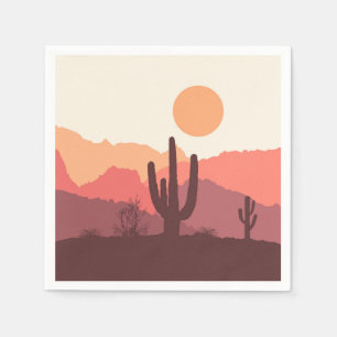 Servilleta De Papel Paisaje arbolado y naranja de México