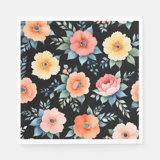 Servilleta De Papel Paisaje Bloomático Nocturno (Anverso)