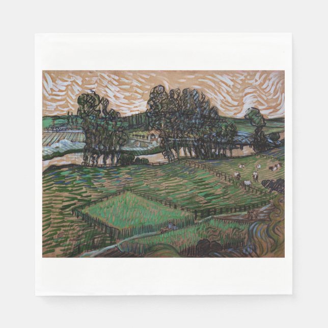 Servilleta De Papel Paisaje con puente sobre el Oise (van Gogh) (Anverso)