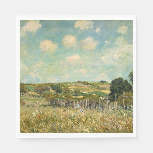 Servilleta De Papel Paisaje Country Meadow (por Alfred Sisley) (Anverso)