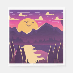Servilleta De Papel Paisaje de los bosques montañosos