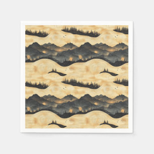 Servilleta De Papel Paisaje de nubes de montaña vintage (1)