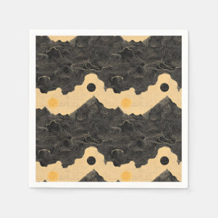 Servilleta De Papel Paisaje de nubes de montaña vintage (4)