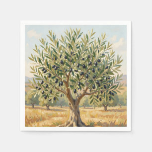 Servilleta De Papel Paisaje de olivo mediterráneo