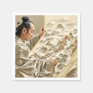Servilleta De Papel Paisaje de pintor japonés fantástico y lindo