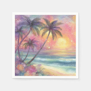 Servilleta De Papel Paisaje de playa tropical soñador