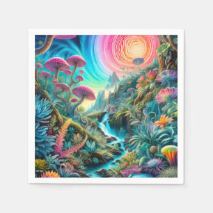 Servilleta De Papel Paisaje de sueños psicodélicos encantados