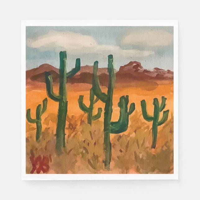 Servilleta De Papel Paisaje del desierto (Anverso)