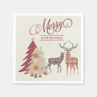Servilleta De Papel Paisaje Feliz ciervo navideño, servilletas de árbo