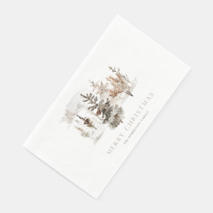 Servilleta De Papel Paisaje invernal acuarela de los navidades