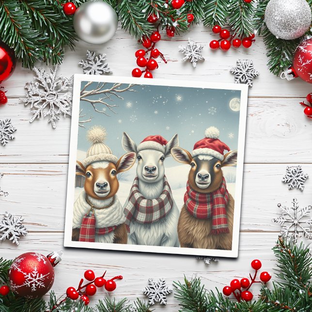 Servilleta De Papel Paisaje invernal con oveja y cabaña (Subido por el creador)