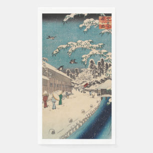 Servilleta De Papel paisaje invernal de Hiroshige japón ukiyo-e antigu